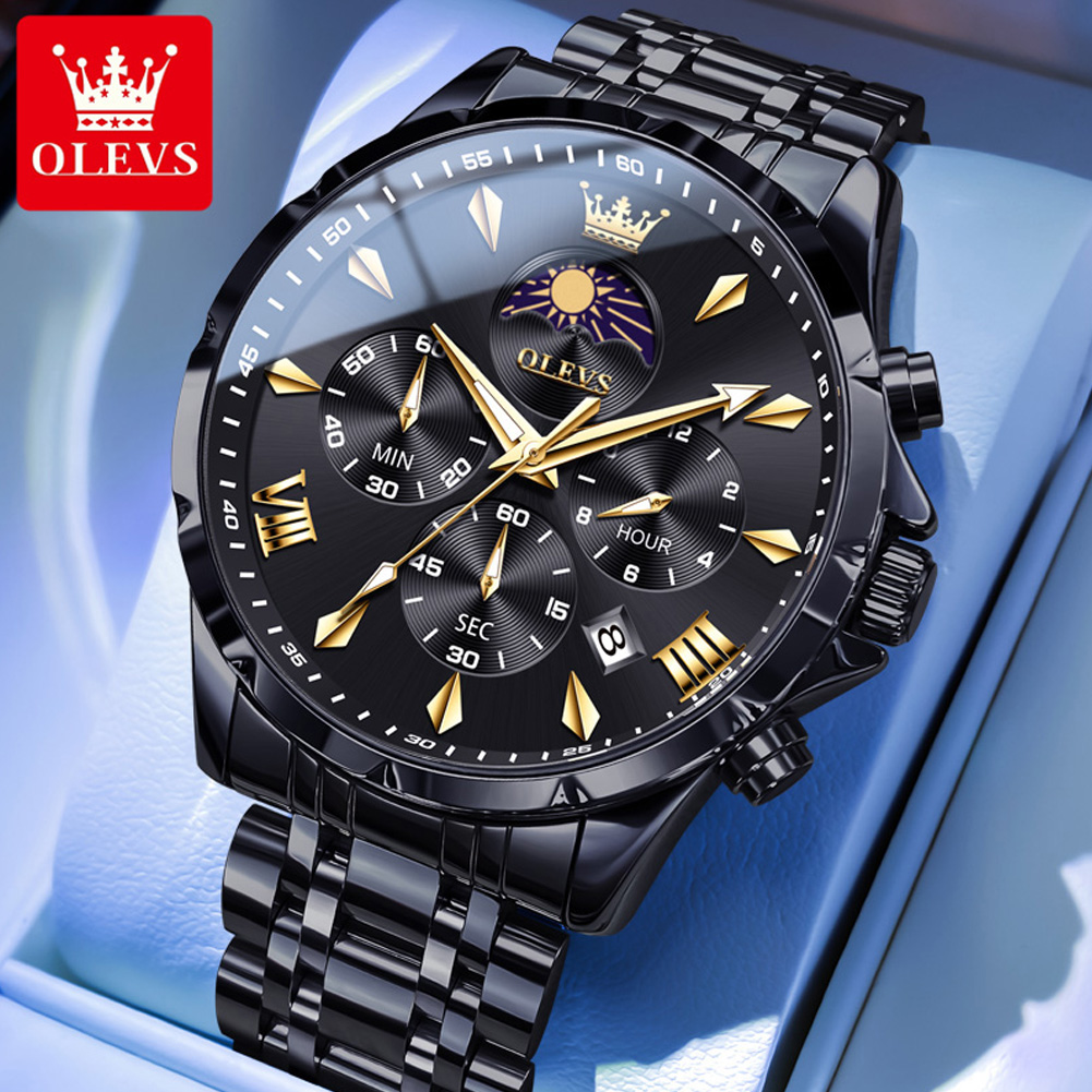 OLEVS 3653 Brand Moon Phase Ca - Luxury Watch Maker ulasan dan harga